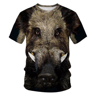 Novelty Animal Wild Boar T Shirts Men Women Short Sleeve Tee Shirt Homme Plus Size Summer Camisetas Hombre Dropship