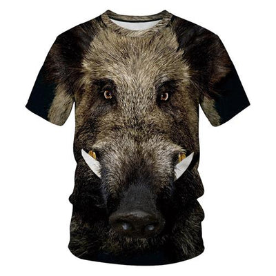 Novelty Animal Wild Boar T Shirts Men Women Short Sleeve Tee Shirt Homme Plus Size Summer Camisetas Hombre Dropship