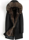 Men Hooded Fur One Warmer Parka Detachable Genuine Leather Grass Lining Men's Winter Coat  New Fox Fur  Liner Winter Jacket