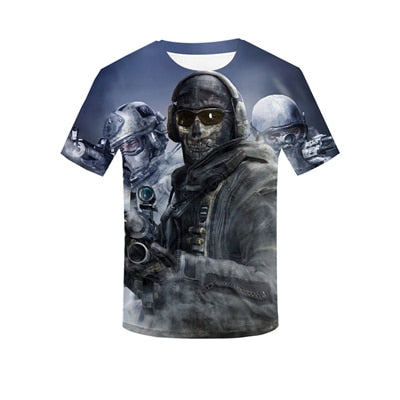 Popular Games Call of Duty Print 3D T-Shirt Summer Men's Casual Tops Cosplay Shooting Sports O-neck Short Sleeve Street Hip-Hop