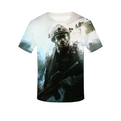 Popular Games Call of Duty Print 3D T-Shirt Summer Men's Casual Tops Cosplay Shooting Sports O-neck Short Sleeve Street Hip-Hop