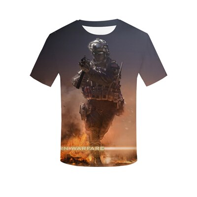 Popular Games Call of Duty Print 3D T-Shirt Summer Men's Casual Tops Cosplay Shooting Sports O-neck Short Sleeve Street Hip-Hop