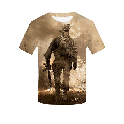 Popular Games Call of Duty Print 3D T-Shirt Summer Men's Casual Tops Cosplay Shooting Sports O-neck Short Sleeve Street Hip-Hop