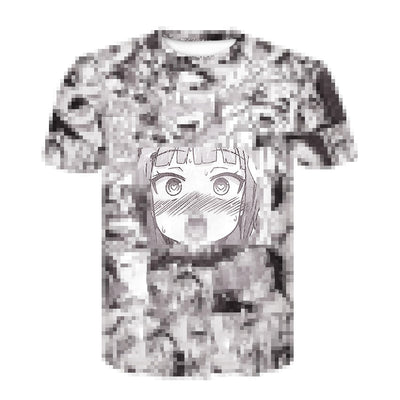 Ahegao t shirt Summer 2019 anime top short sleeved fashion T-shirt hip hop short sleeved fun casual t-shirts for men and women