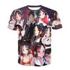 Ahegao t shirt Summer 2019 anime top short sleeved fashion T-shirt hip hop short sleeved fun casual t-shirts for men and women