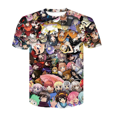 Ahegao t shirt Summer 2019 anime top short sleeved fashion T-shirt hip hop short sleeved fun casual t-shirts for men and women