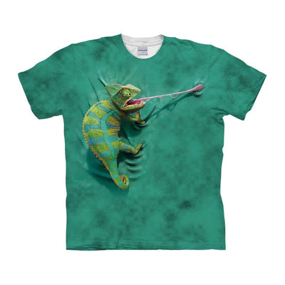 Hot Sale 3D Animal Design T-Shirt Men Short Sleeve Summer Tops Male Shirts Chameleon Printed Tee Shirt Man Tops Drop Ship