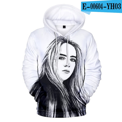 Hot Casual Billie Eilish Popular Billie Eilish 3D Hoodies Men women Children 3D boys girl kid 3D Hooded pullovers top Sweatshirt