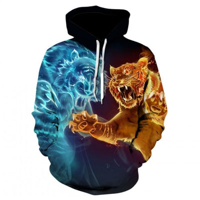 Men's new animal-print hoodie 3d lion head hoodie for fall, 2019 brand hoodie fashion tracksuit street coat