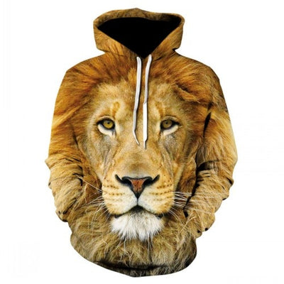 Men's new animal-print hoodie 3d lion head hoodie for fall, 2019 brand hoodie fashion tracksuit street coat