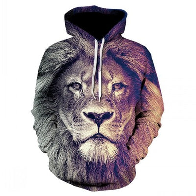 Men's new animal-print hoodie 3d lion head hoodie for fall, 2019 brand hoodie fashion tracksuit street coat