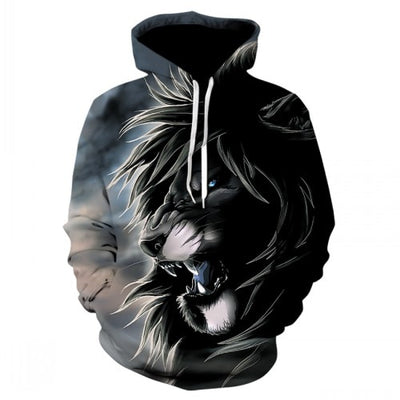 Men's new animal-print hoodie 3d lion head hoodie for fall, 2019 brand hoodie fashion tracksuit street coat