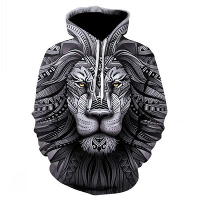 Men's new animal-print hoodie 3d lion head hoodie for fall, 2019 brand hoodie fashion tracksuit street coat