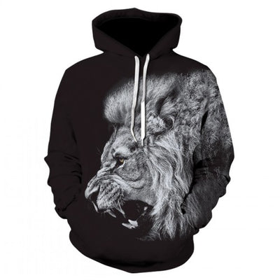 Men's new animal-print hoodie 3d lion head hoodie for fall, 2019 brand hoodie fashion tracksuit street coat