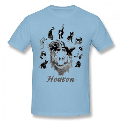 Pure Cotton Cartoon Heaven Alf T Shirt Male T Shirt Free Shipping O-neck  Camiseta O-neck Tee Shirts Oversize Streetwear For Men