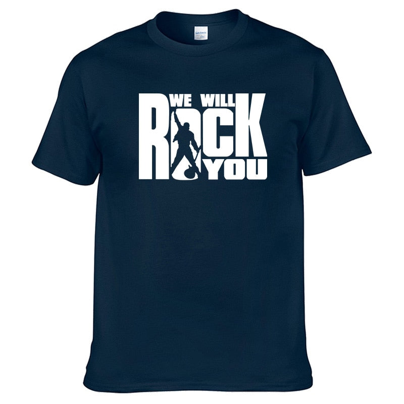 We will rock you Summer T-shirt Rock style Short sleeves Queen Harajuku Clothing Rock band Unisex Hot sale 100% cotton Tops #179