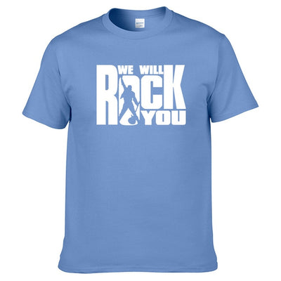 We will rock you Summer T-shirt Rock style Short sleeves Queen Harajuku Clothing Rock band Unisex Hot sale 100% cotton Tops #179