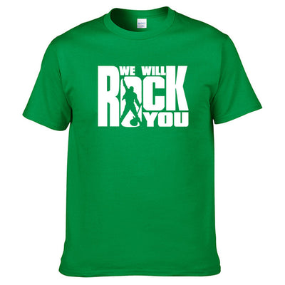 We will rock you Summer T-shirt Rock style Short sleeves Queen Harajuku Clothing Rock band Unisex Hot sale 100% cotton Tops #179