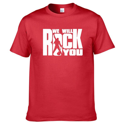 We will rock you Summer T-shirt Rock style Short sleeves Queen Harajuku Clothing Rock band Unisex Hot sale 100% cotton Tops #179