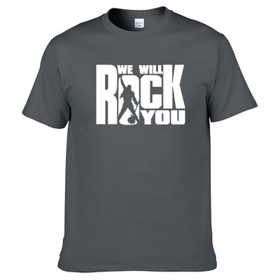 We will rock you Summer T-shirt Rock style Short sleeves Queen Harajuku Clothing Rock band Unisex Hot sale 100% cotton Tops #179