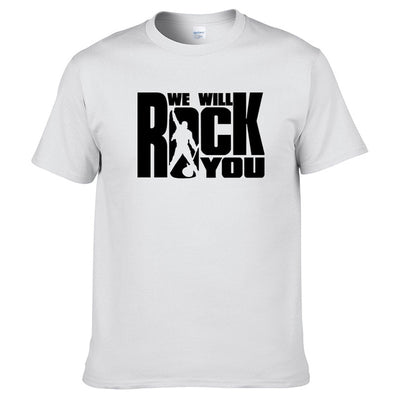 We will rock you Summer T-shirt Rock style Short sleeves Queen Harajuku Clothing Rock band Unisex Hot sale 100% cotton Tops #179