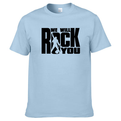 We will rock you Summer T-shirt Rock style Short sleeves Queen Harajuku Clothing Rock band Unisex Hot sale 100% cotton Tops #179