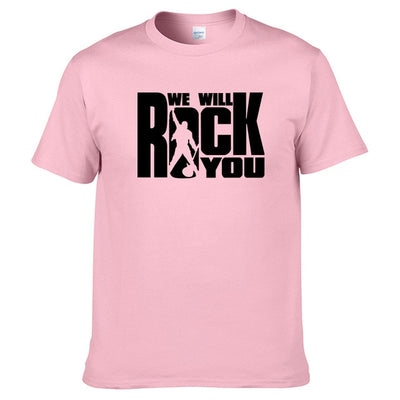 We will rock you Summer T-shirt Rock style Short sleeves Queen Harajuku Clothing Rock band Unisex Hot sale 100% cotton Tops #179