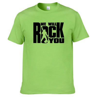 We will rock you Summer T-shirt Rock style Short sleeves Queen Harajuku Clothing Rock band Unisex Hot sale 100% cotton Tops #179