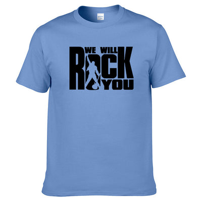 We will rock you Summer T-shirt Rock style Short sleeves Queen Harajuku Clothing Rock band Unisex Hot sale 100% cotton Tops #179