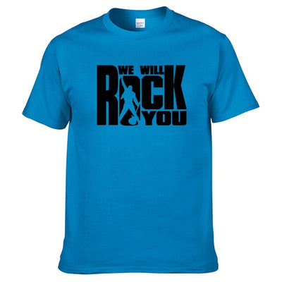 We will rock you Summer T-shirt Rock style Short sleeves Queen Harajuku Clothing Rock band Unisex Hot sale 100% cotton Tops #179