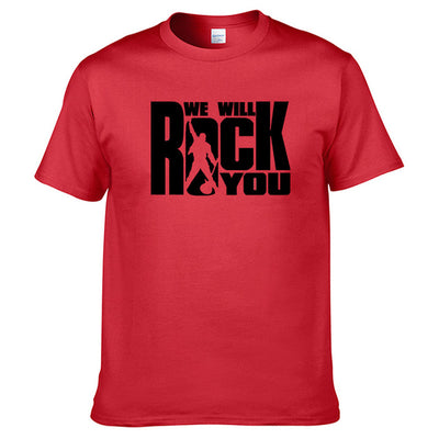 We will rock you Summer T-shirt Rock style Short sleeves Queen Harajuku Clothing Rock band Unisex Hot sale 100% cotton Tops #179