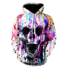 3D Print Wolves and Skull Black Pullover Hoodies Men 2018 Fashion Long Sleeve O-neck Pocket Sweatshirts Hot Sale Loose Hoodie