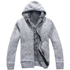 Nice Winter Men Zipper Sweatercoat Fleece Hooded Knitted Sweaters Jacket Outwear Casual Thick Warm Cardigan Coats Sweatshirts