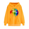 Casual Loose Lip Print Rainbow Women Hoodies 2020 Pullover Sweatshirt Autumn Winter Female Streetwear Vintage Hooded Tops