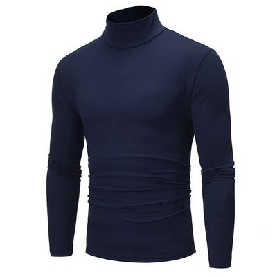 Mens Turtle Neck Fashion New Casual Cotton Sweaters Skivvy Turtleneck Sweaters Stretch Tops