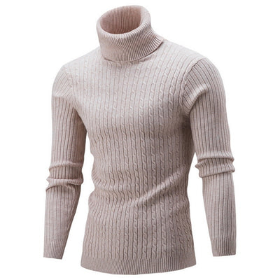 Dihope Spring Warm Turtleneck Sweater Men Fashion Solid Knitted Mens Sweaters 2020 Casual Male Double Collar Slim  Pullover