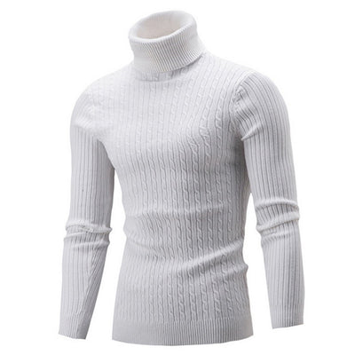 Dihope Spring Warm Turtleneck Sweater Men Fashion Solid Knitted Mens Sweaters 2020 Casual Male Double Collar Slim  Pullover