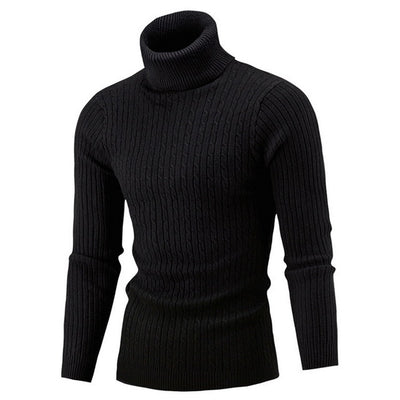 Dihope Spring Warm Turtleneck Sweater Men Fashion Solid Knitted Mens Sweaters 2020 Casual Male Double Collar Slim  Pullover