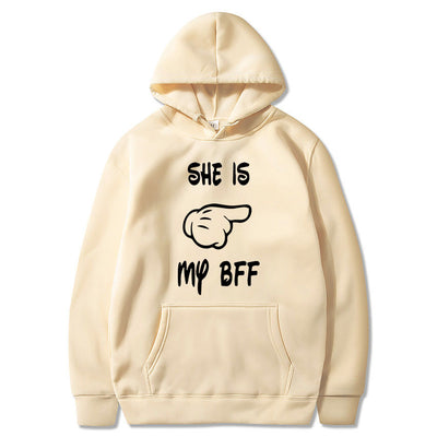 2020 She Is My BFF new yellow hoodie Girls Print  Long Sleeve Sweatshirts kawayi  street woman clothes Female Harajuku