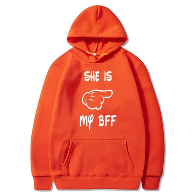 2020 She Is My BFF new yellow hoodie Girls Print  Long Sleeve Sweatshirts kawayi  street woman clothes Female Harajuku