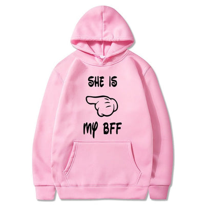 2020 She Is My BFF new yellow hoodie Girls Print  Long Sleeve Sweatshirts kawayi  street woman clothes Female Harajuku