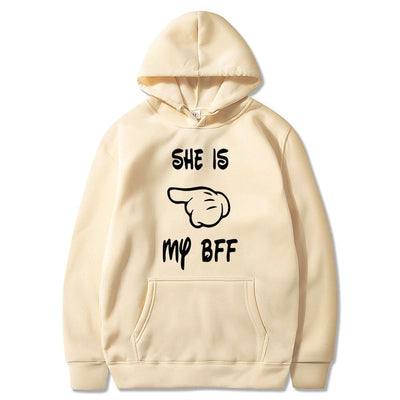 2020 She Is My BFF new yellow hoodie Girls Print  Long Sleeve Sweatshirts kawayi  street woman clothes Female Harajuku