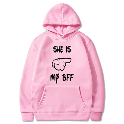 2020 She Is My BFF new yellow hoodie Girls Print  Long Sleeve Sweatshirts kawayi  street woman clothes Female Harajuku