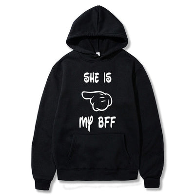 2020 She Is My BFF new yellow hoodie Girls Print  Long Sleeve Sweatshirts kawayi  street woman clothes Female Harajuku