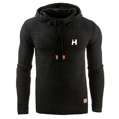 Men's sweater autumn and winter warm knitted sweater HH men's casual hooded pullover men's cotton jacket pull homme large size