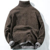 2019 High Quality Warm Turtleneck Sweater Men Fashion Solid striped Knitted Mens Sweaters Casual Slim Pullover Male Warm