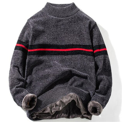 2019 High Quality Warm Turtleneck Sweater Men Fashion Solid striped Knitted Mens Sweaters Casual Slim Pullover Male Warm