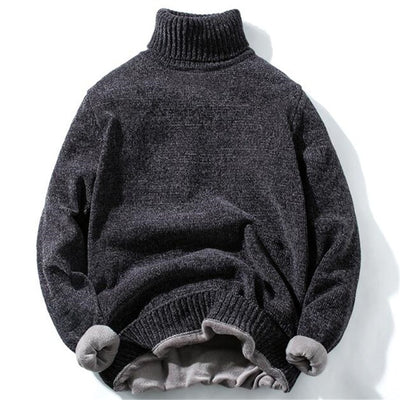 2019 High Quality Warm Turtleneck Sweater Men Fashion Solid striped Knitted Mens Sweaters Casual Slim Pullover Male Warm