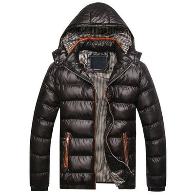 Winter Jacket Men Fashion Hooded Male  Jacket Mens Solid Color Thick Jackets Coats Winter Parkas Hooded for warmth Down jackets