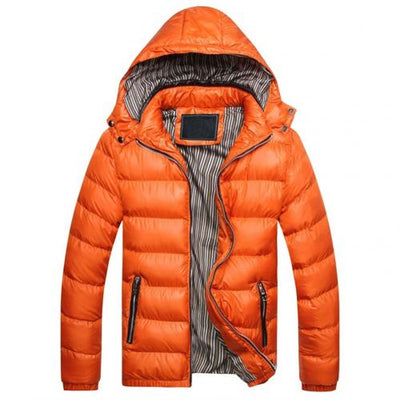 Winter Jacket Men Fashion Hooded Male  Jacket Mens Solid Color Thick Jackets Coats Winter Parkas Hooded for warmth Down jackets